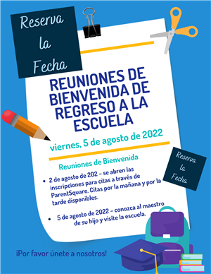 Welcome Back to School Meetings Flyer in Spanish